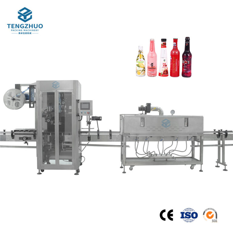 Automatic shrink sleeve labeling machine with heat shrink tunnel