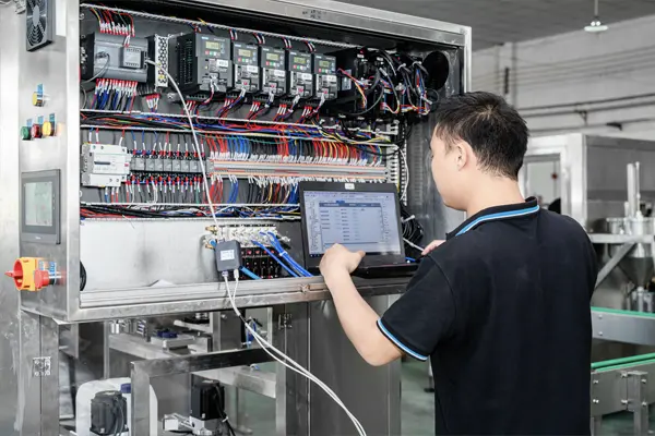 Chemical packaging system testing and commissioning