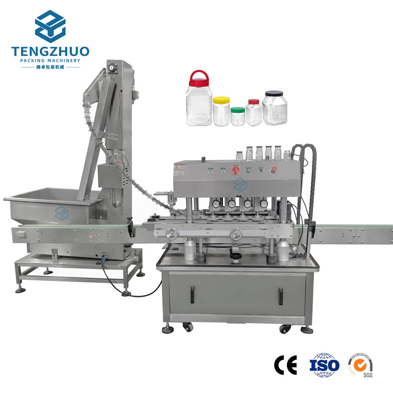Fully Automatic In-Line 8-Wheel Cap Sealing Machine (with Automatic Cap Sorting)