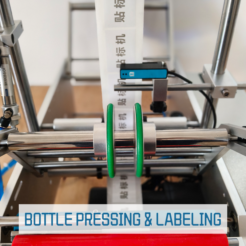 Semi-automatic desktop labeling machine