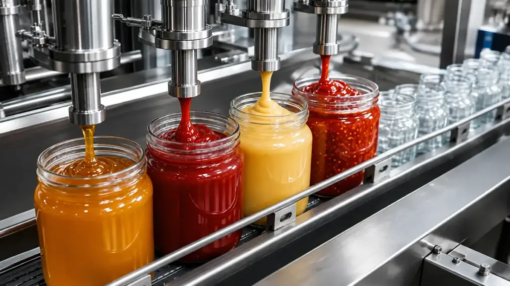 Paste filling machine in production line