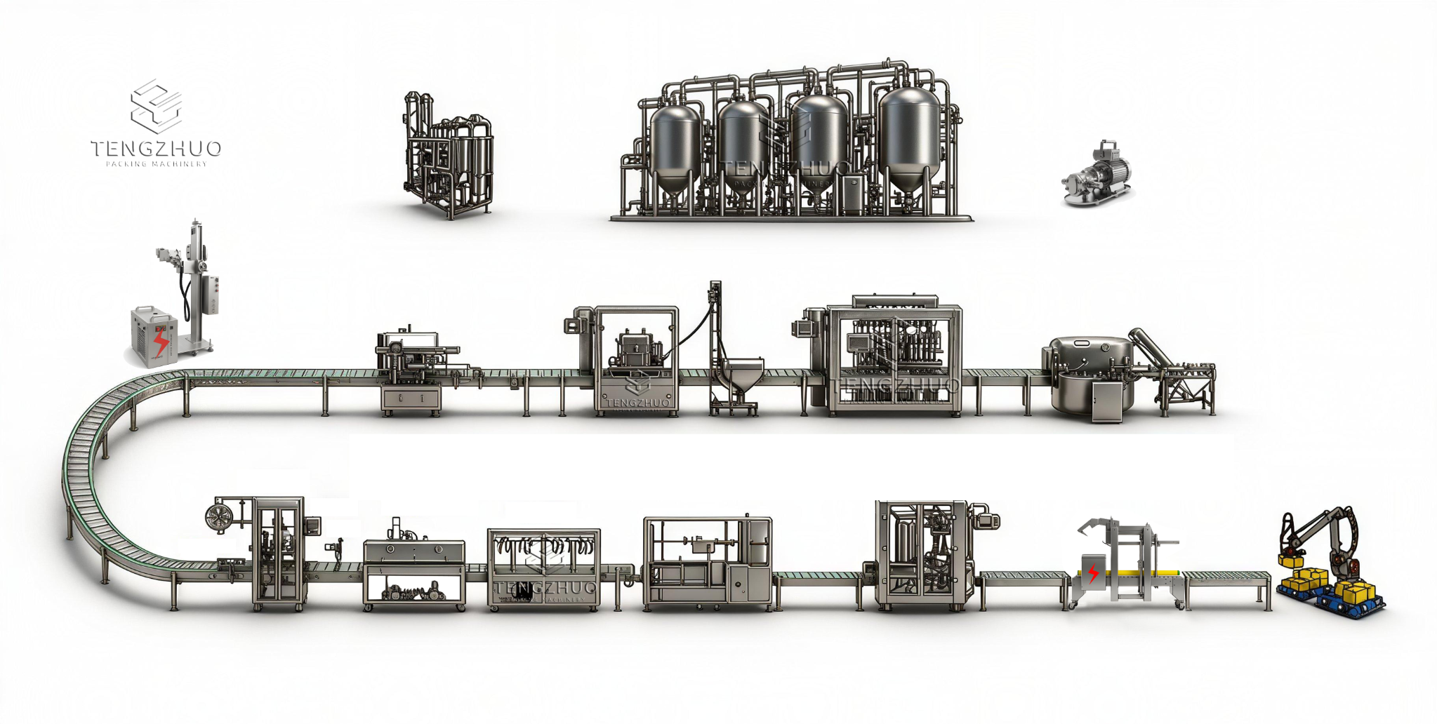 Integrated packaging line illustration