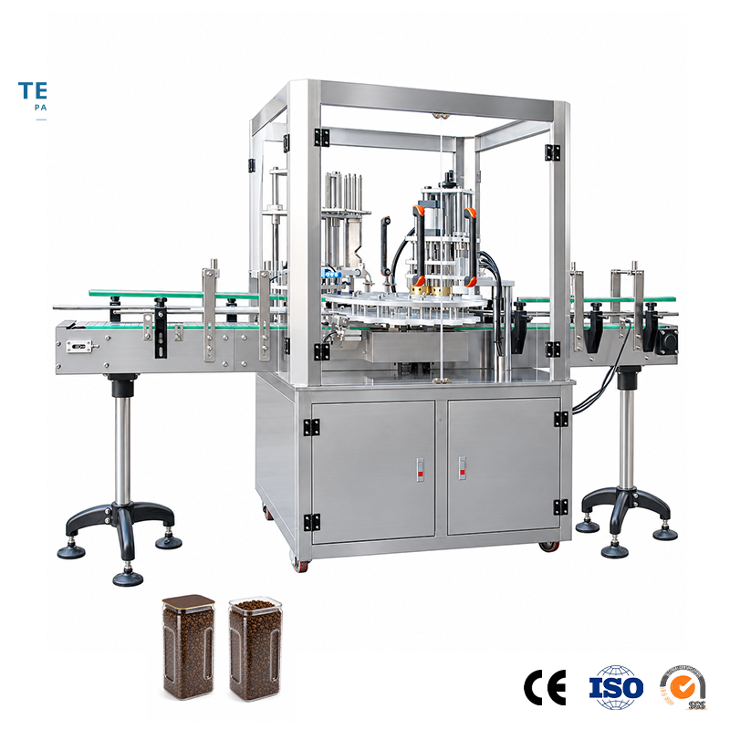  Automatic rotary double heads premade film heat sealing machine(with Acrylic Safety Door)
