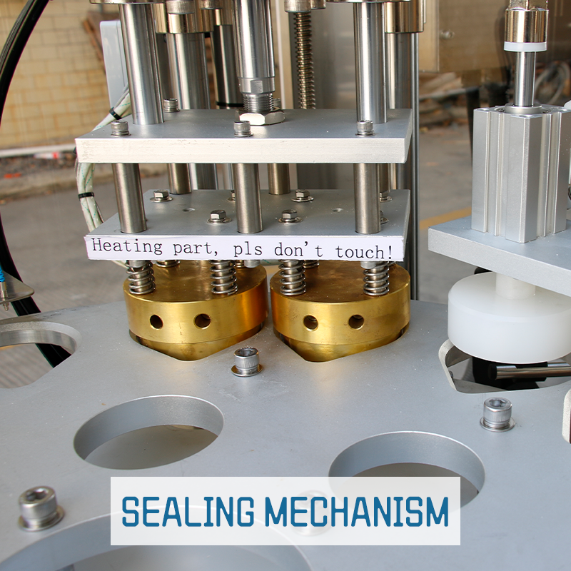  Automatic rotary double heads premade film heat sealing machine(with Acrylic Safety Door)