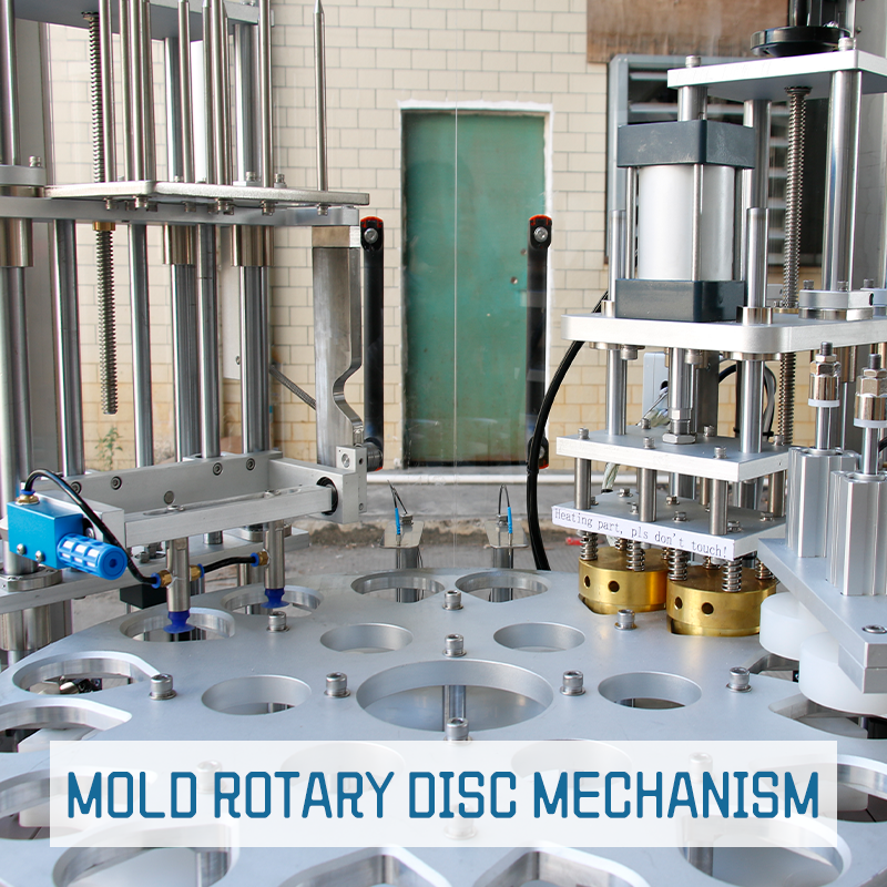  Automatic rotary double heads premade film heat sealing machine(with Acrylic Safety Door)